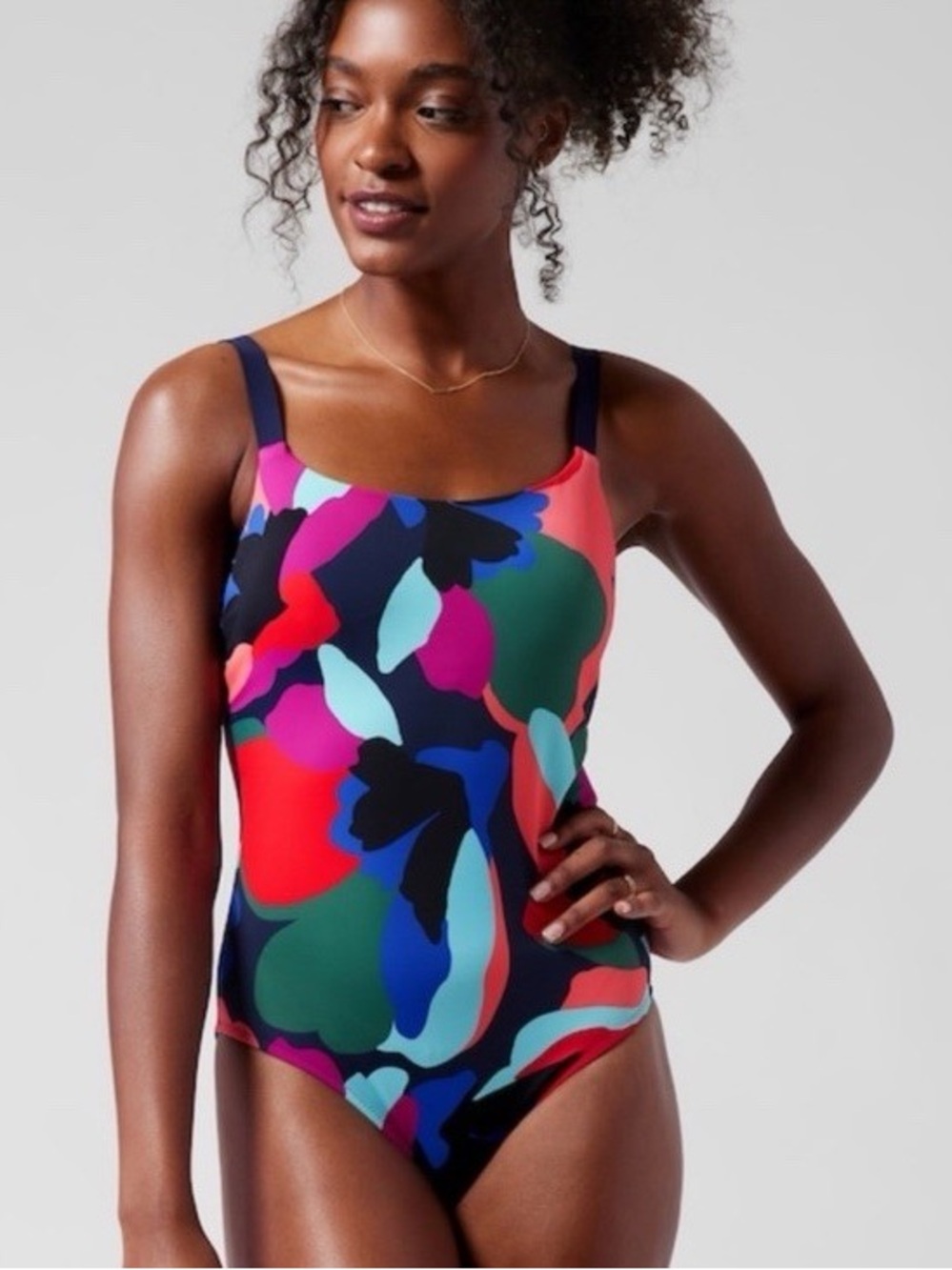 Athleta Hermosa One Piece Swimsuit NWT Size Large Abstract Print - Picture 2 of 6